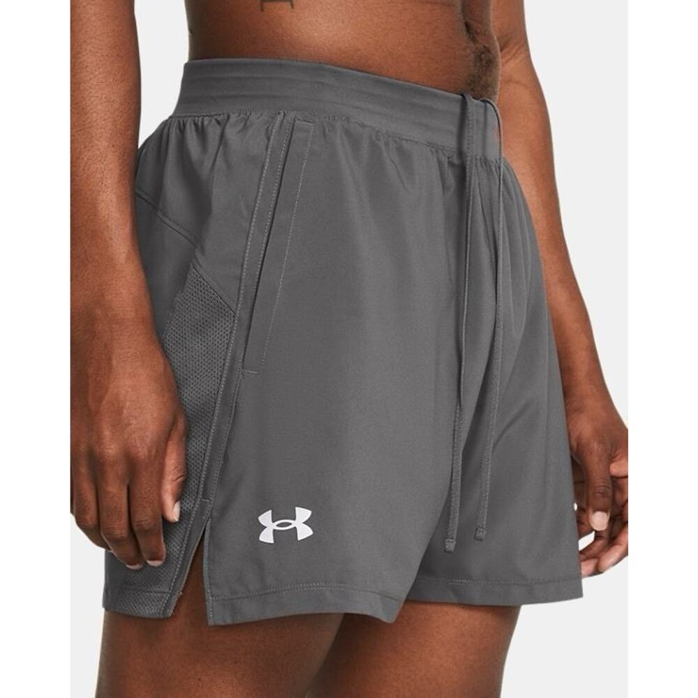 NWT Under Armour Men's Shorts 5" Speedpocket Gym Running Gray 1377484 2XL